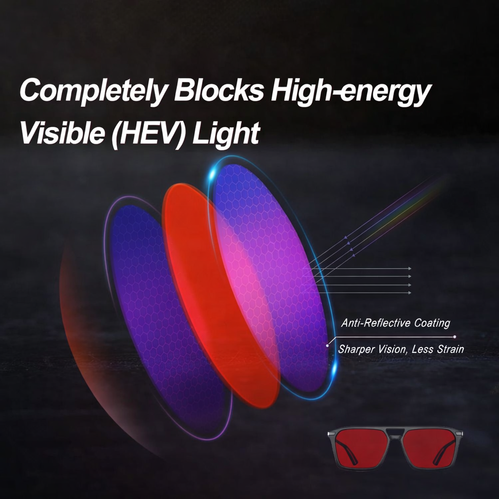 Premium Blue Light Blocking Glasses  Retro 70S Design - Easier Sleep and Migraine Relief