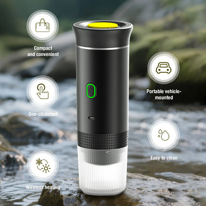 3-In-1 Portable Coffee Maker for Travel,Self-Heating Espresso Machine with USB-C,LED Display,20 Bar,Compatible with Coffee Grounds&Capsules (Ns&Dg)–Portable Espresso Maker for Car,Rv,Camping,Off