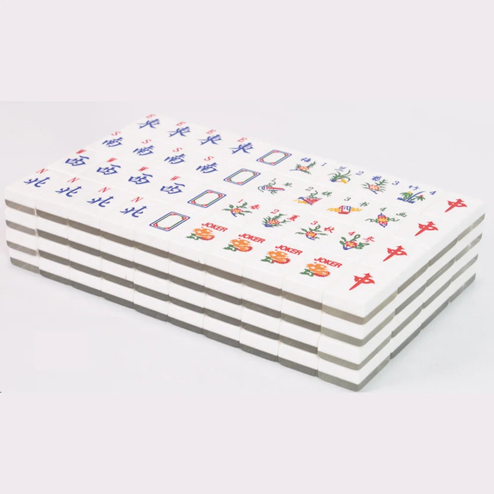 Luxury Silver Gold Acrylic Mahjong Set Smooth Hand-Rubbed 166 American Mahjong Tiles Travel Leisure Board Game for Home Famlity