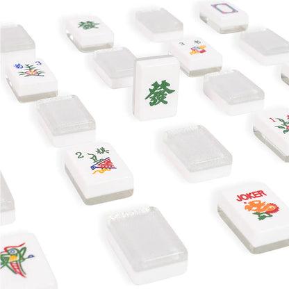 Luxury Silver Gold Acrylic Mahjong Set Smooth Hand-Rubbed 166 American Mahjong Tiles Travel Leisure Board Game for Home Famlity